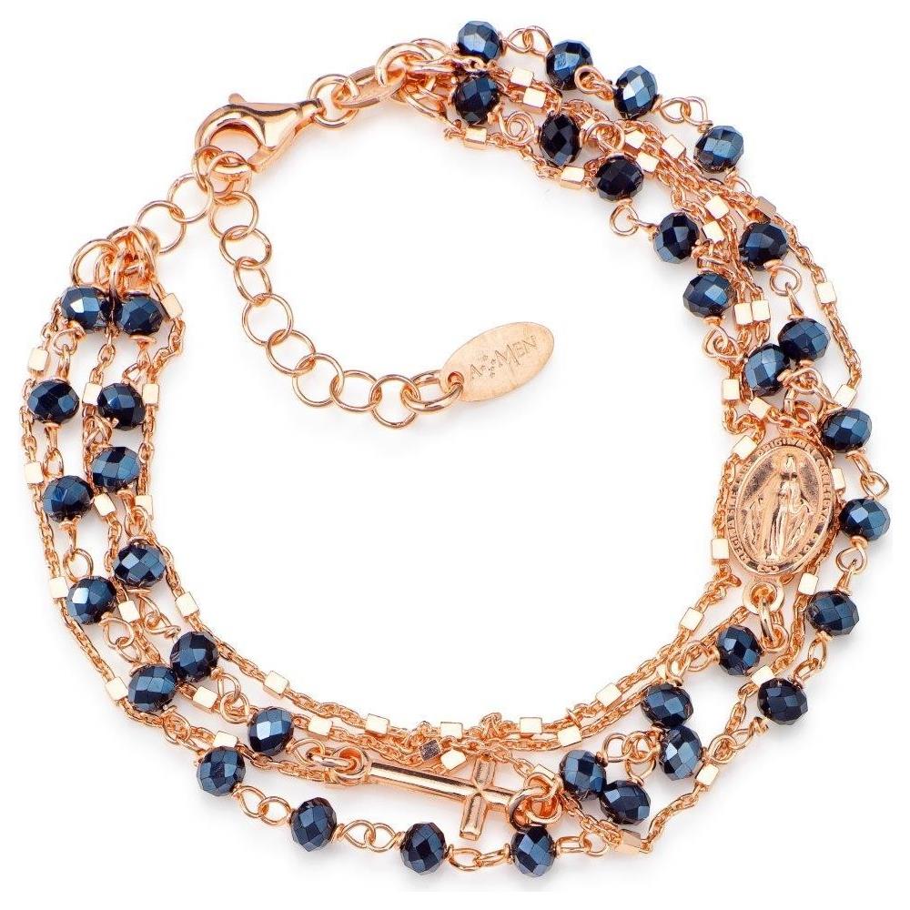 Bracciale In Argento 925 - Collezione Rosari - Colore Rosè - Misura Unica - Foto 2