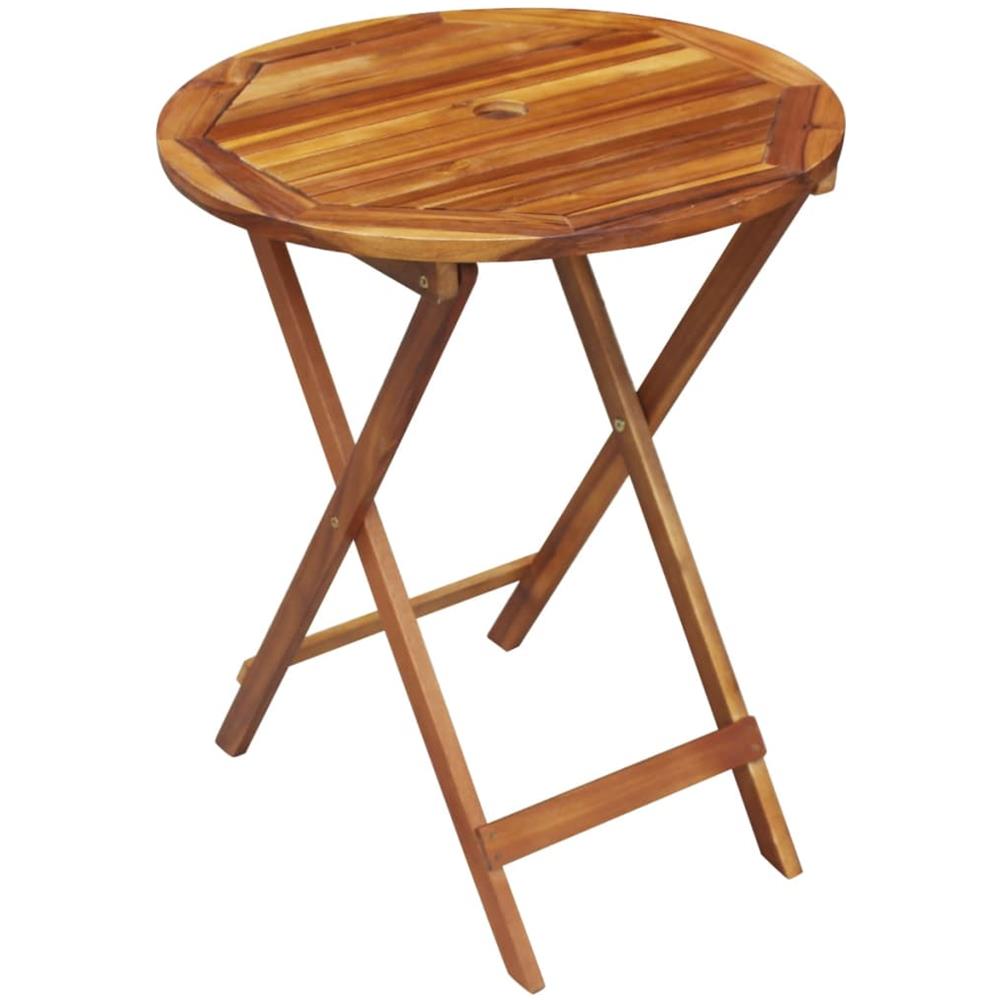 Set Bistrò Per Esterni 3 Pz Legno Di Acacia Pieghevole Rotondo - Foto 2