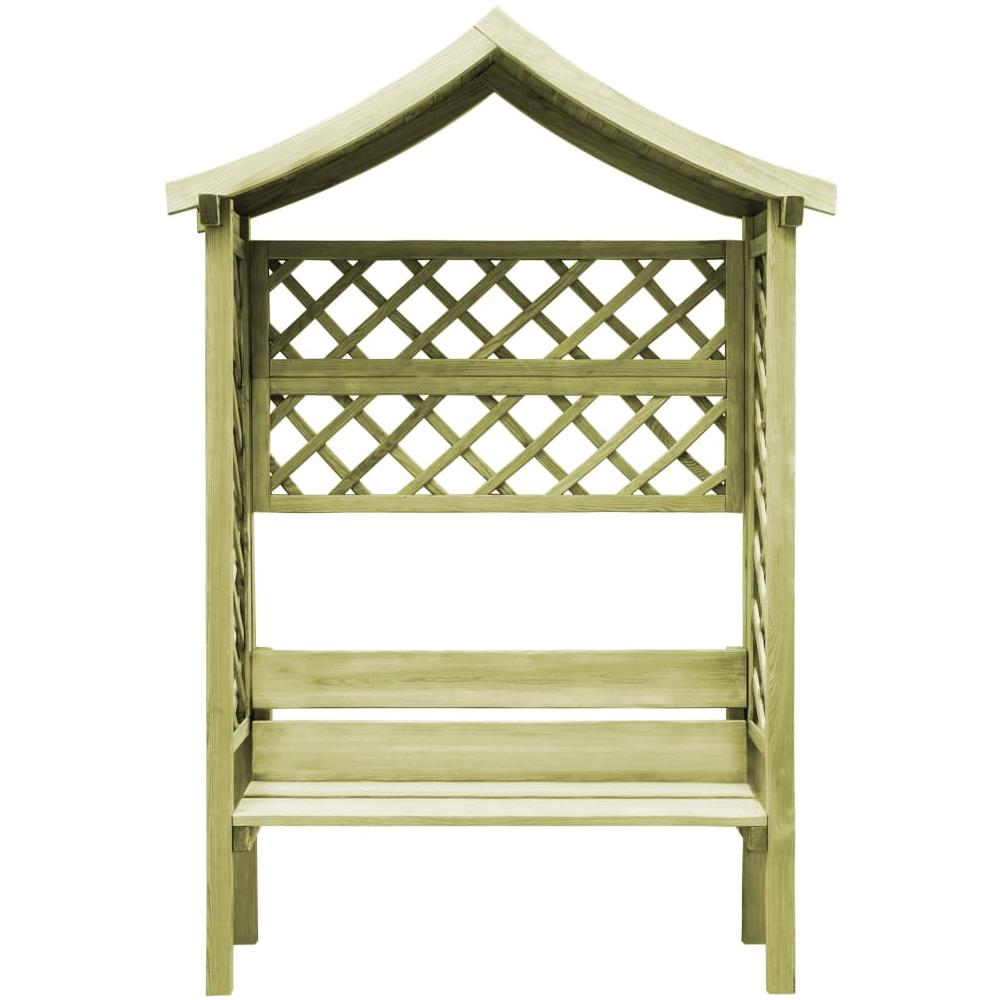 Pergola con Panca e Tetto in Legno di Pino Impregnato - Foto 2