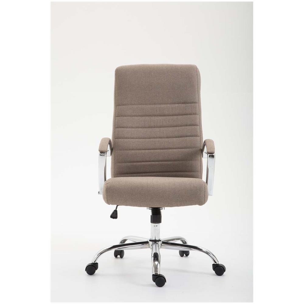 Poltrona Ufficio Valais XL in Tessuto - Sedia Ufficio Girevole Imbottitacon Alto Schienale I Sedia Direttore con Braccioli Rivestiti I Sedia Scrivania Carico Max 136kg Tortora - Foto 2