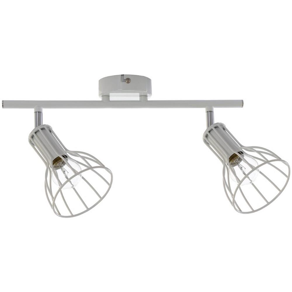 Faretto Megan - Arredo Design Illuminazione - Per Salotto, Soggiorno, Camera, Bagno, Ufficio - Faro - Argento, Bianco In Metallo - 75 X 9 X 14,5 - Foto 1