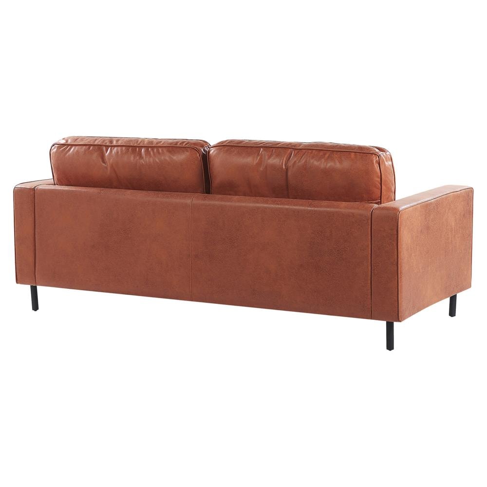 Divano In Similpelle Marrone Dorato Savalen - Foto 2