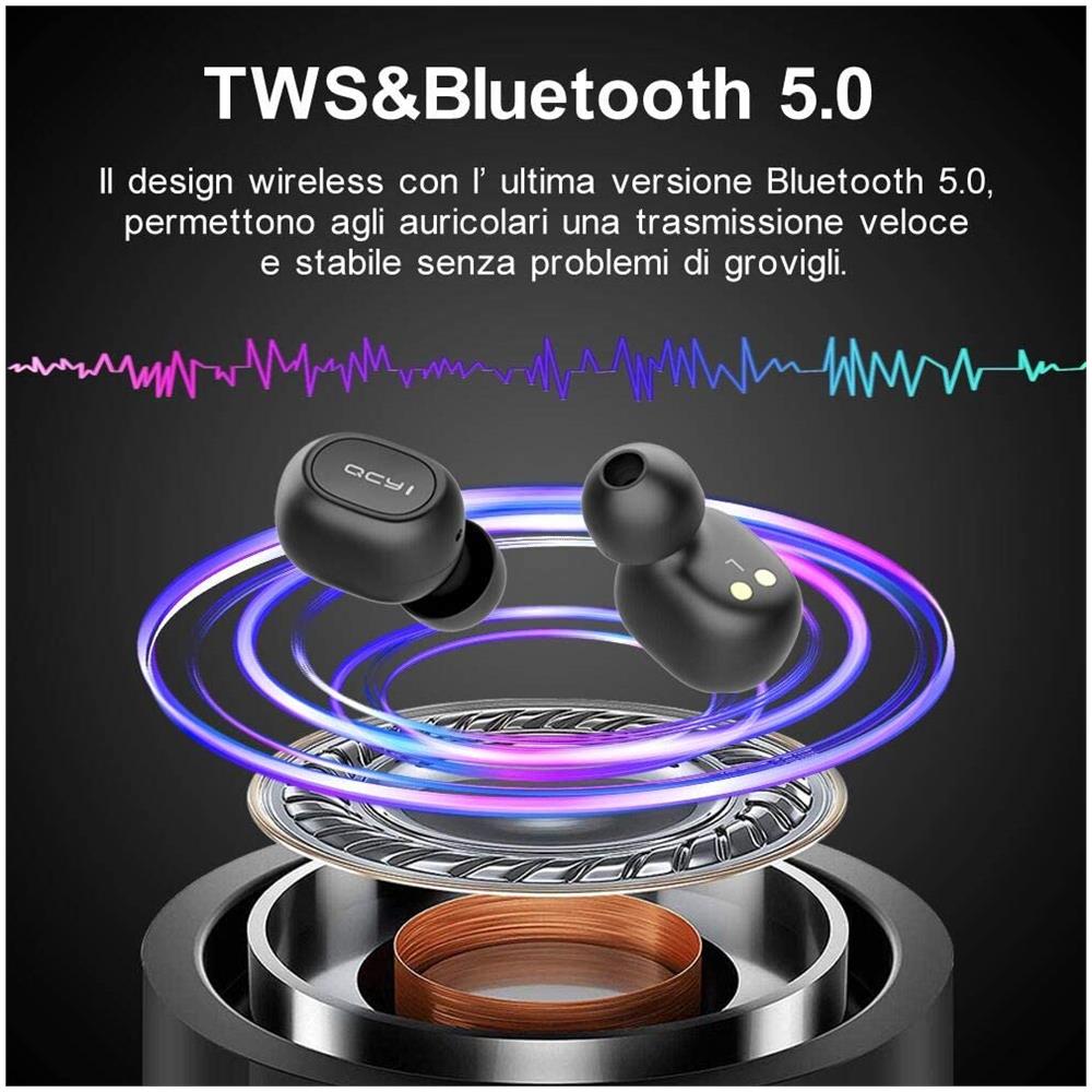 QCY - T1 Cuffie Bluetooth 5.0 Auricolari Bluetooth Senza Fili Cuffie  Bluetooth Wireless Sportivi In Ear Con Mini Cuffie, Sicurezza Fit, Suono  Stereo, Microfono Per Ios Android Smartphone Pc - ePRICE