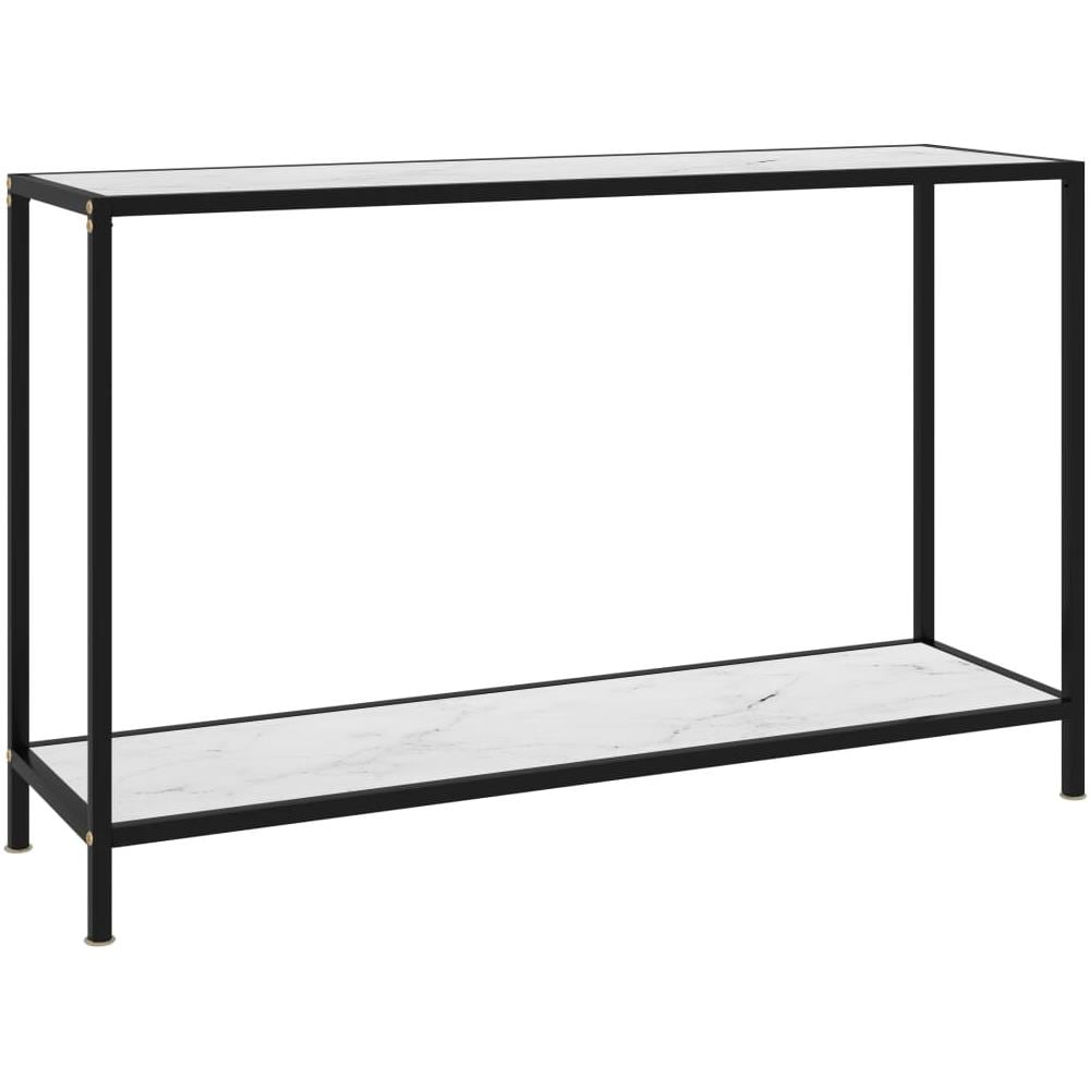 Tavolo Consolle Bianco 120x35x75 Cm In Vetro Temperato - Foto 1
