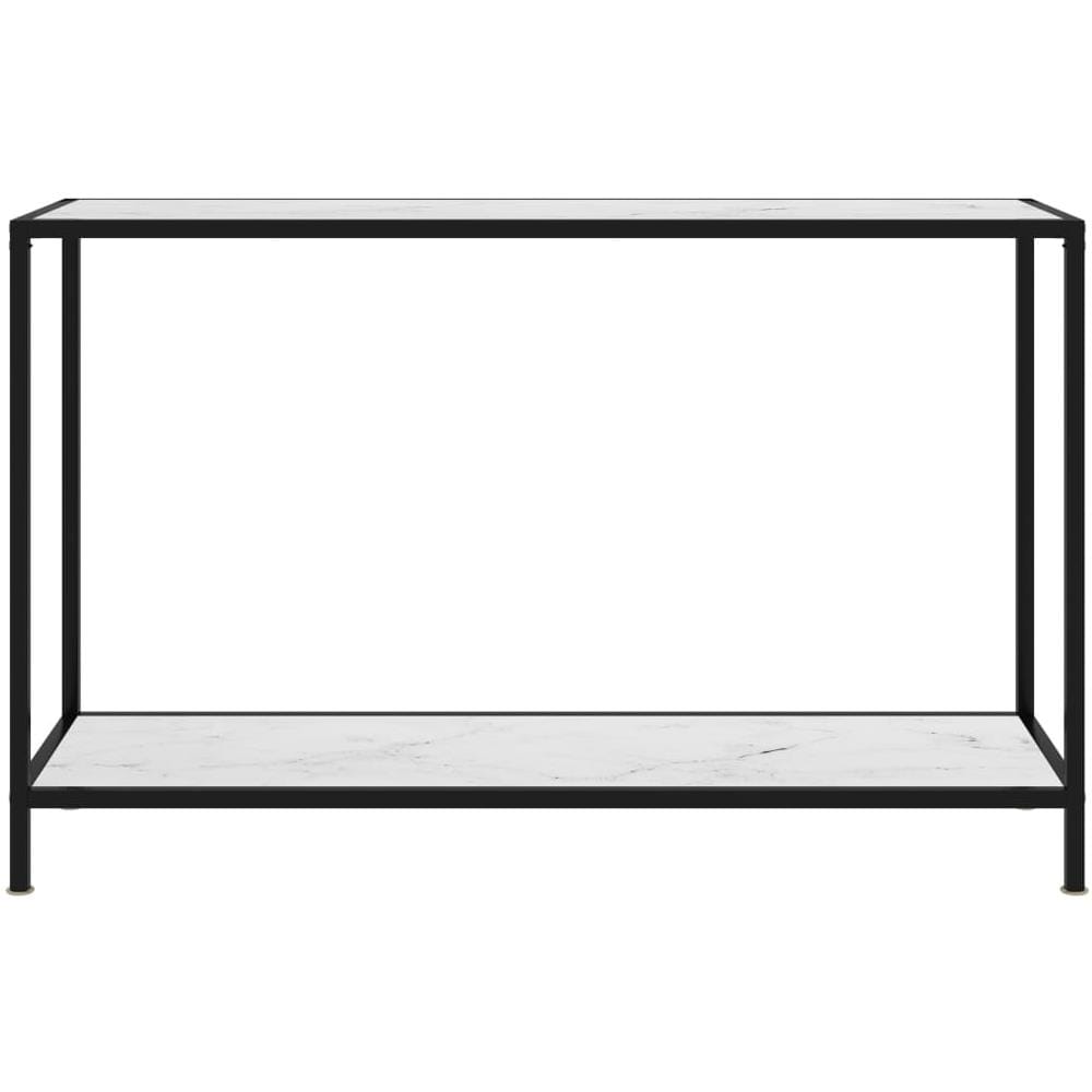 Tavolo Consolle Bianco 120x35x75 Cm In Vetro Temperato - Foto 2