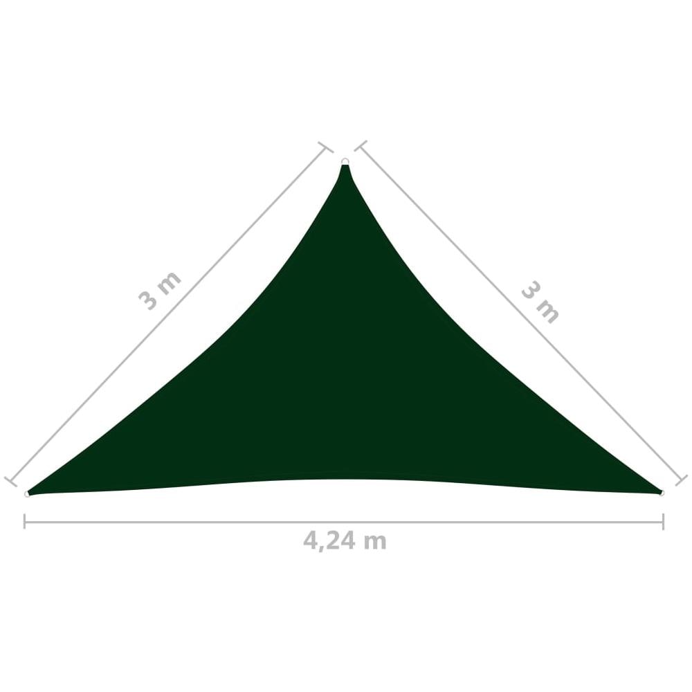 Parasole a Vela Oxford Triangolare 3x3x4,24 m Verde Scuro - Foto 6
