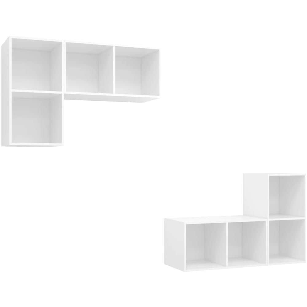 Mobili TV a Parete 4 pz Bianco in Legno Multistrato - Foto 1