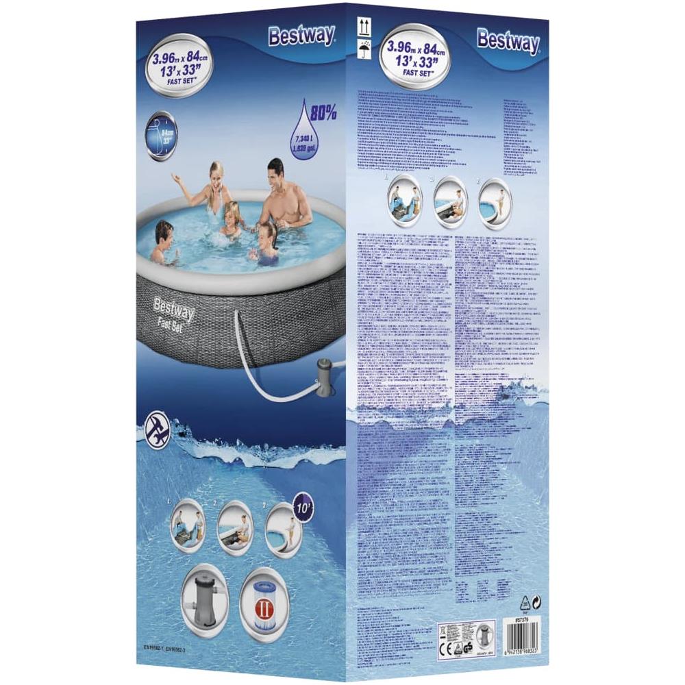 Set Piscina Gonfiabile Fast con Pompa 396x84 cm - Foto 2