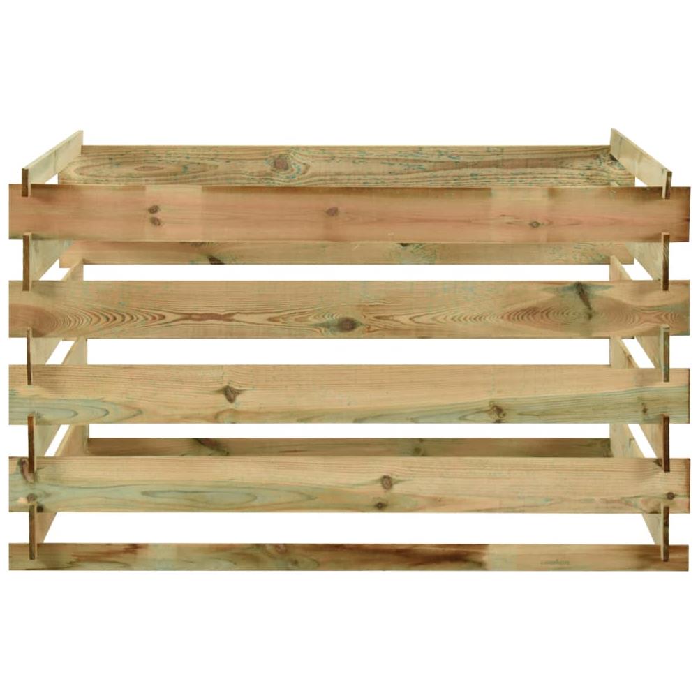 Compostiera da Giardino a Doghe 120x120x70cm in Pino Impregnato - Foto 2