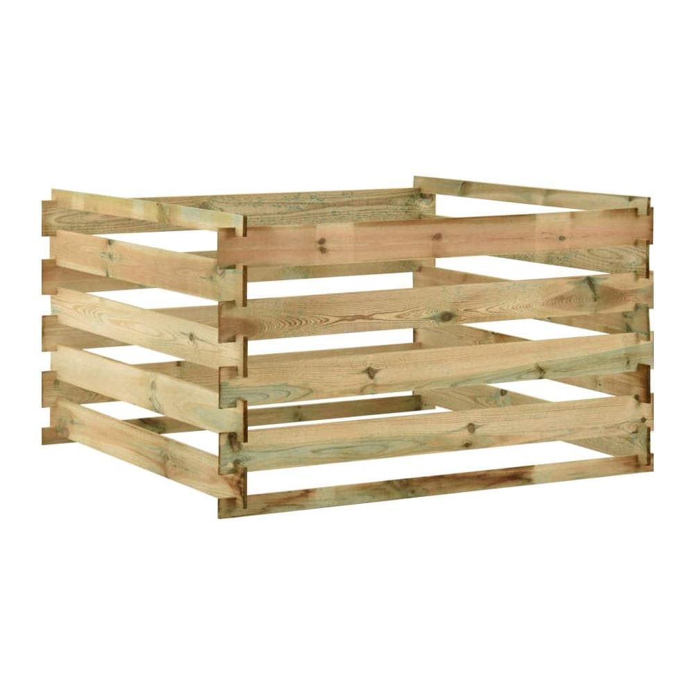 Compostiera da Giardino a Doghe 120x120x70cm in Pino Impregnato - Foto 1