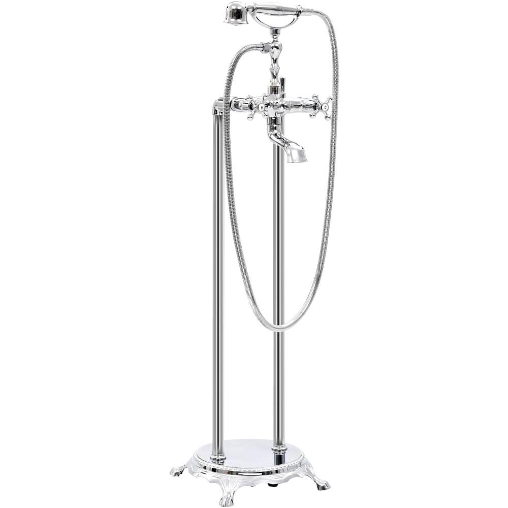 Rubinetteria a Colonna per Vasca Acciaio Inox 99,5 cm Argento - Foto 1