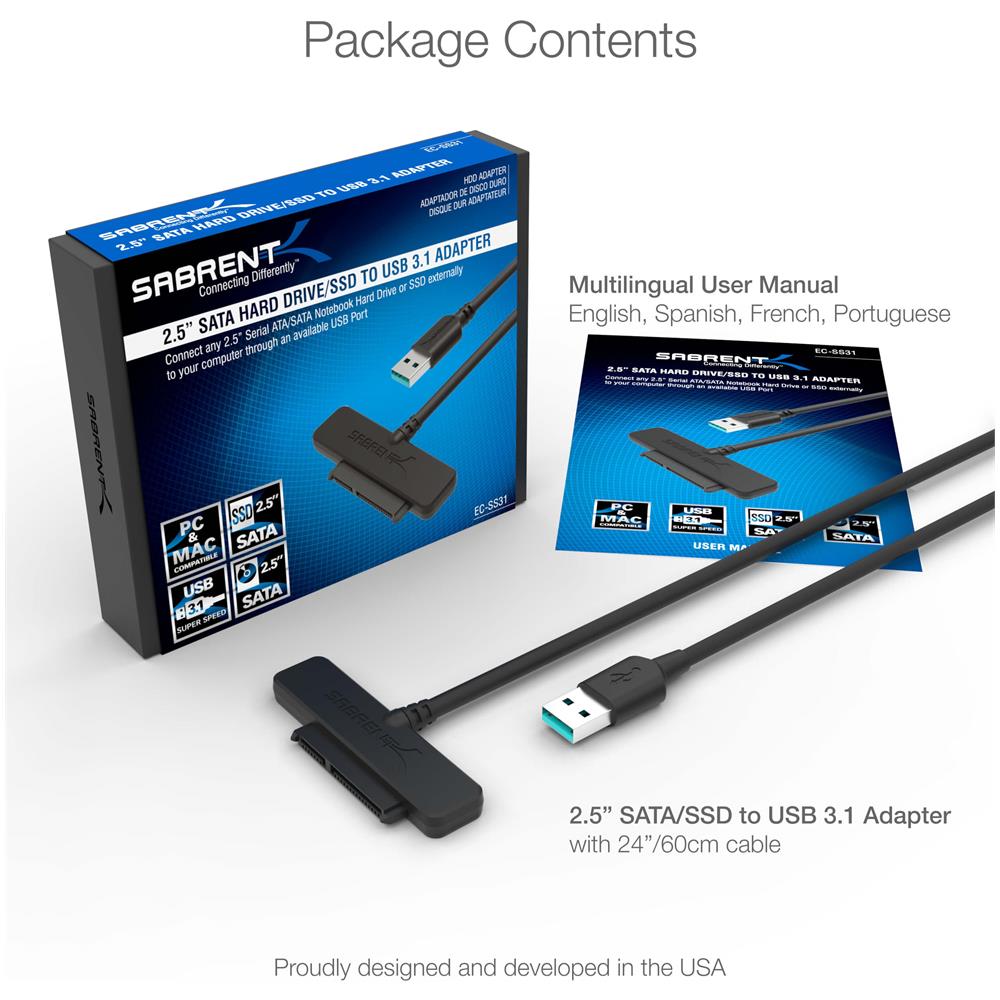 EC-SS31 cavo di interfaccia e adattatore USB 3.1 A SATA Nero - Foto 6