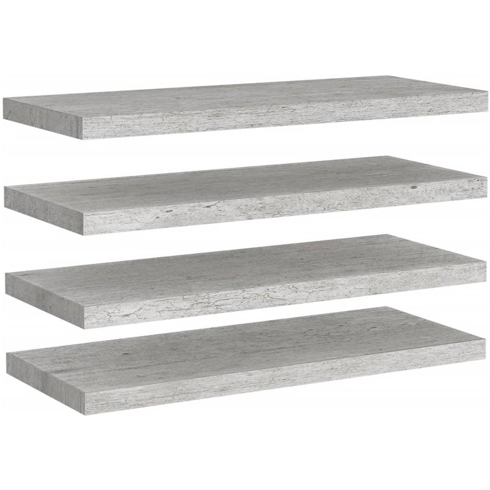 Scaffali A Parete 4 Pz Grigio Cemento 80x23,5x3,8 Cm In Mdf - Foto 2