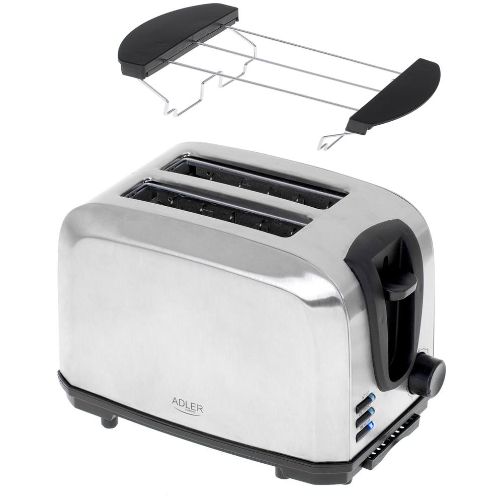 Tostapane AD3222 a 2 Fette Potenza 1000 Watt Colore Argento - Foto 1