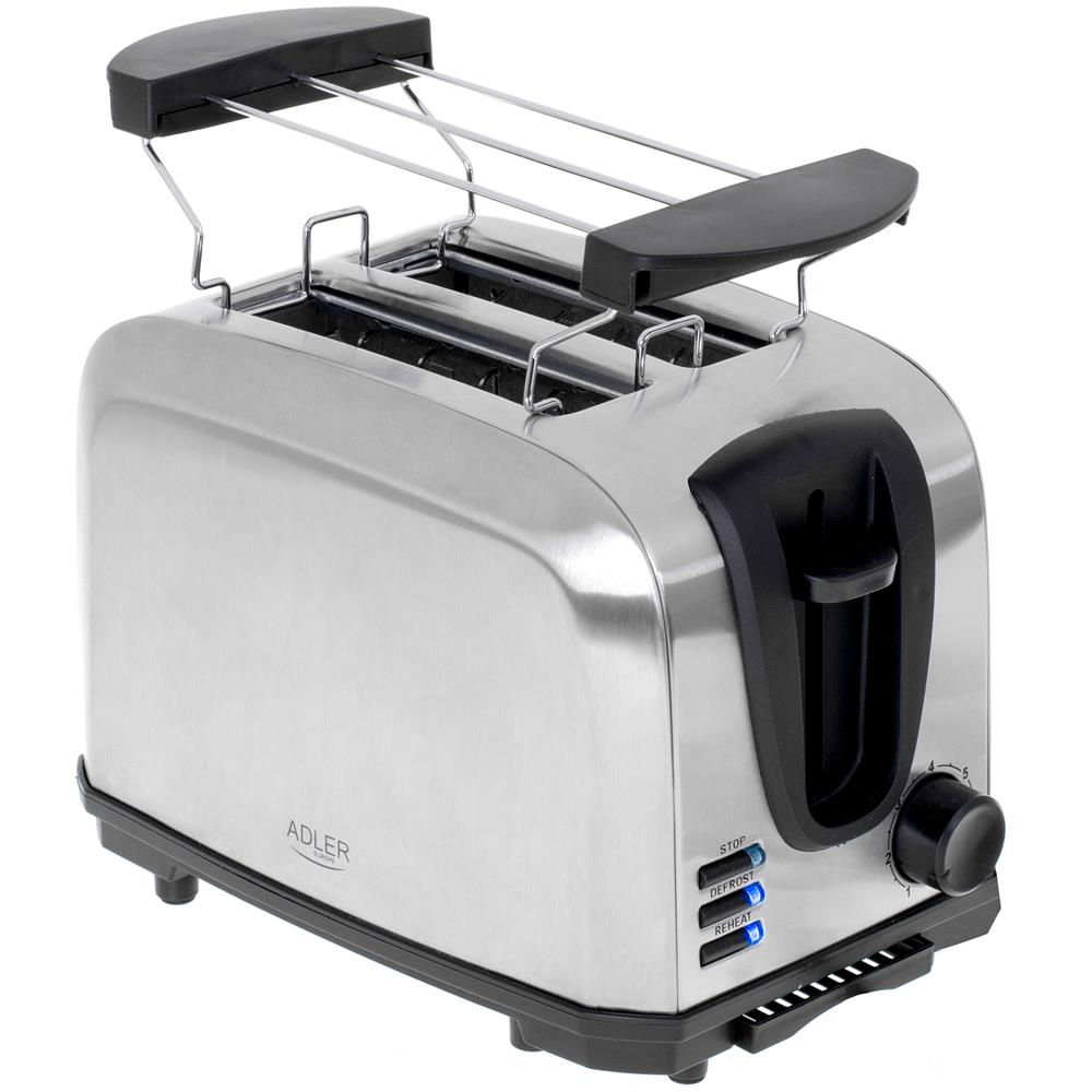 Tostapane AD3222 a 2 Fette Potenza 1000 Watt Colore Argento - Foto 8