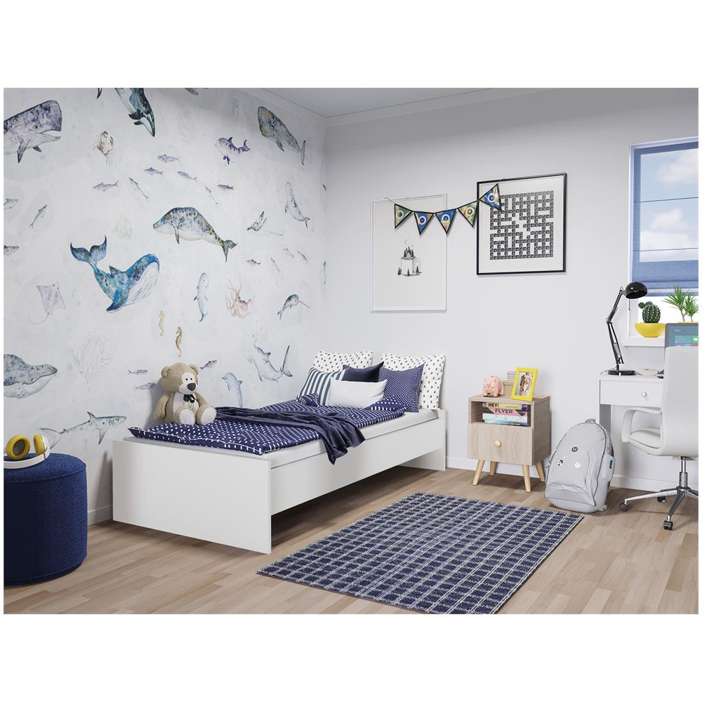 DMORA Letto Singolo Moderno Con Testiera, Letto A Una Piazza