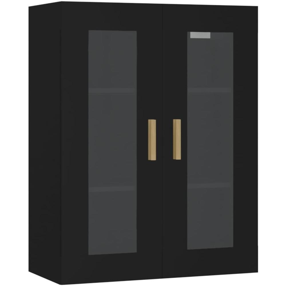 Armadietto Pensile A Parete Nero 69,5x34x90 Cm - Foto 2