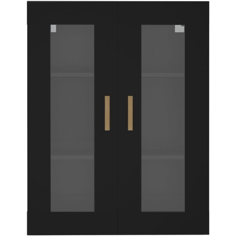 Armadietto Pensile A Parete Nero 69,5x34x90 Cm - Foto 3