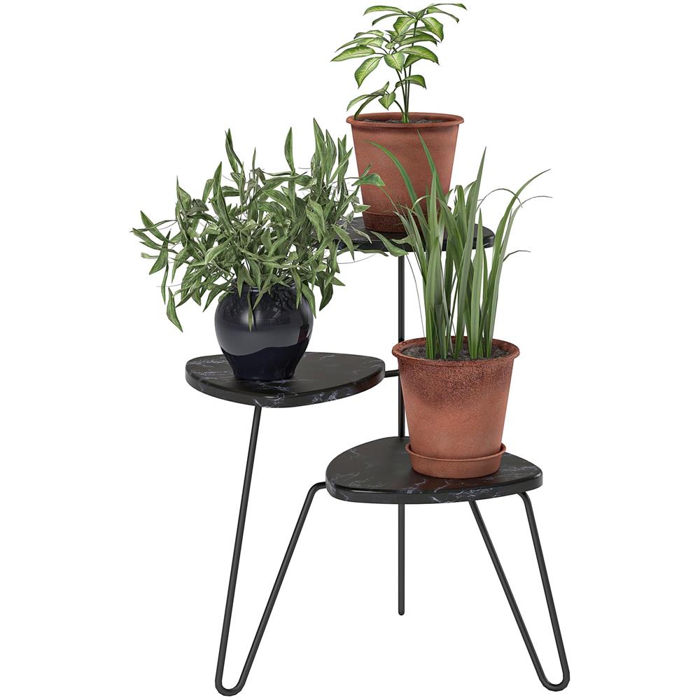 Athena Supporto Per Piante In Truciolare Laminato Pvc Marmo Nero - Foto 2