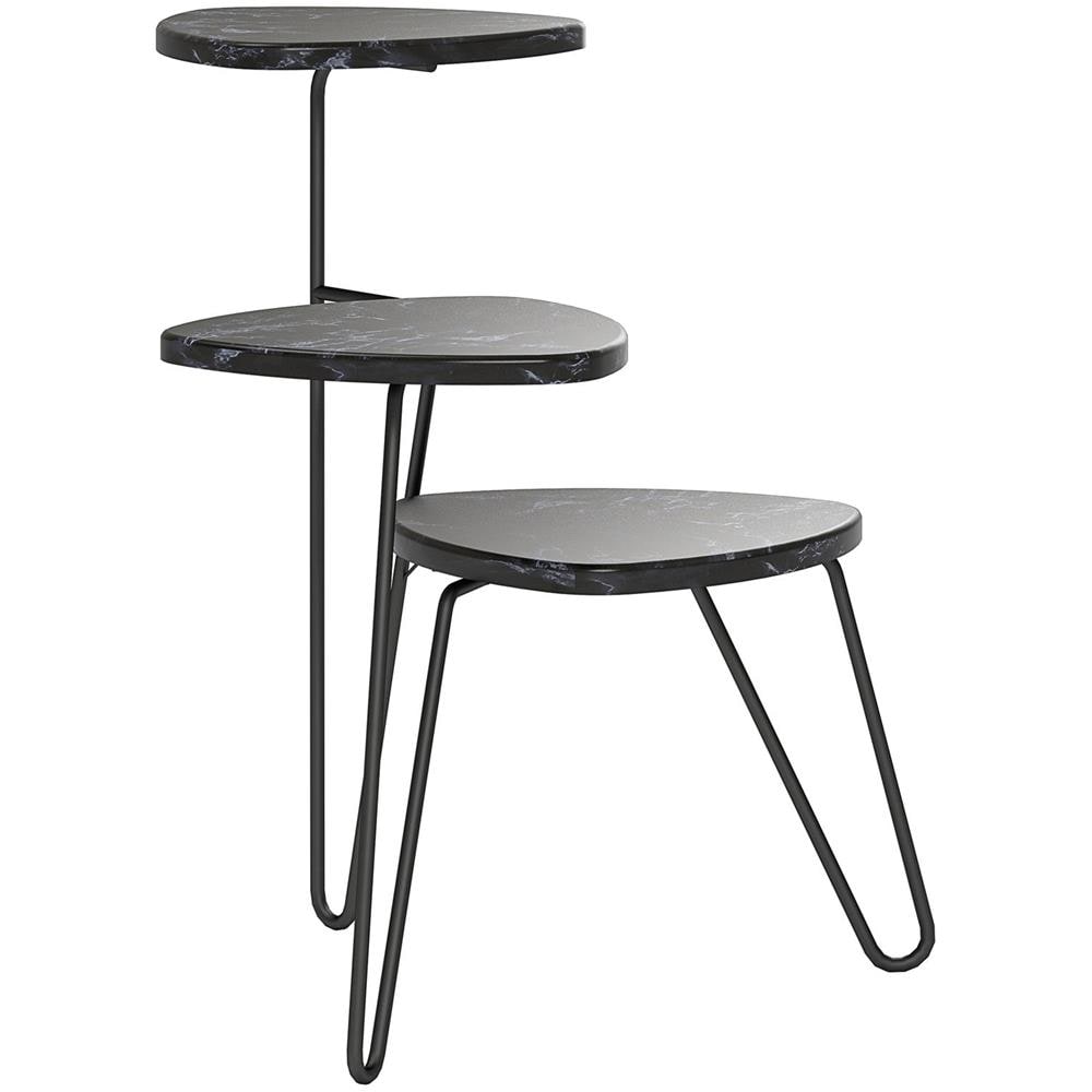 Athena Supporto Per Piante In Truciolare Laminato Pvc Marmo Nero - Foto 1
