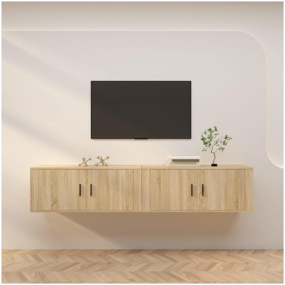 Mobili Porta Tv A Parete 2 Pz Rovere Sonoma 100x34,5x40 Cm - Foto 1