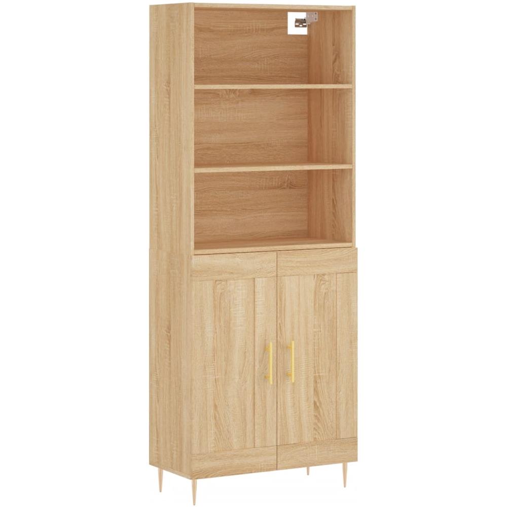 Credenza Rovere Sonoma 69,5x34x180 Cm In Legno Multistrato - Foto 2