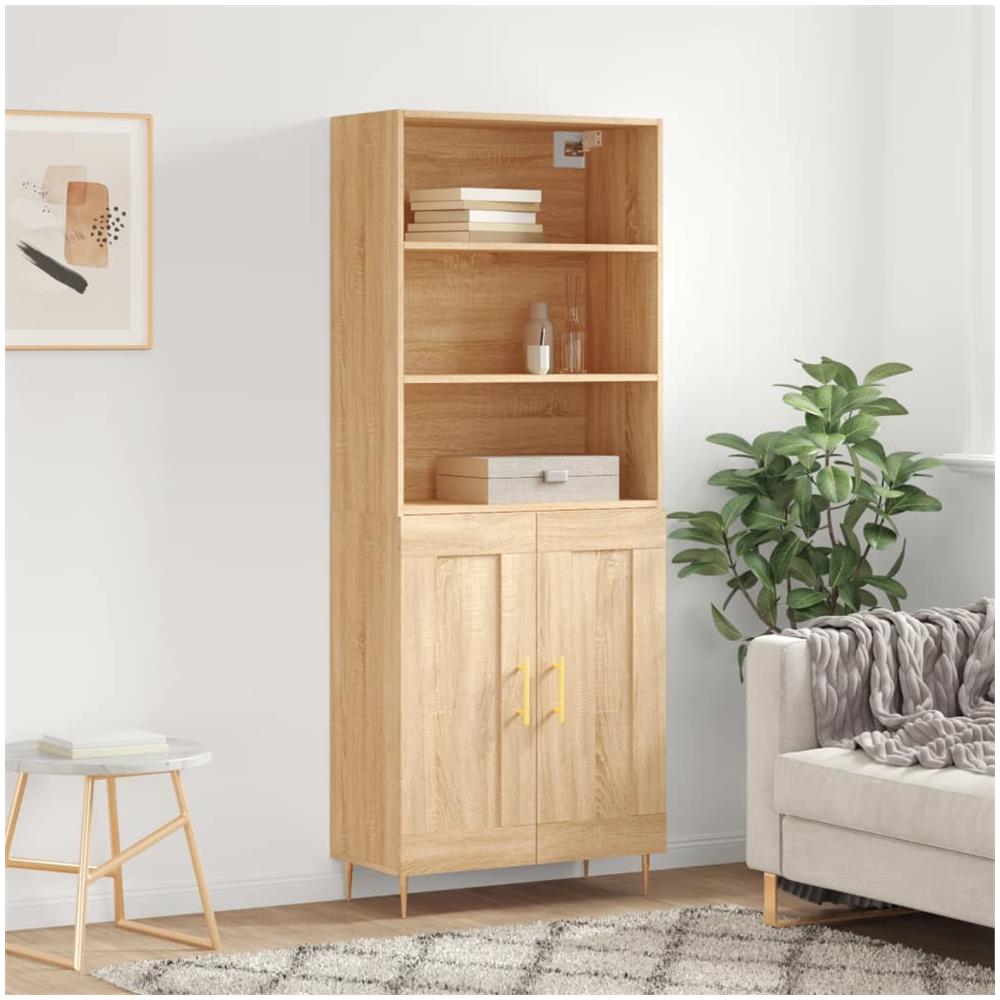 Credenza Rovere Sonoma 69,5x34x180 Cm In Legno Multistrato - Foto 1
