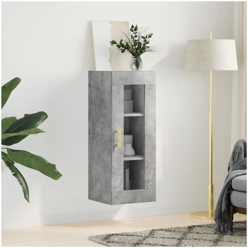 Mobile A Parete Grigio Cemento 34,5x34x90 Cm - Foto 3