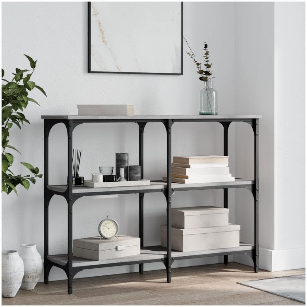 Tavolo Consolle Grigio Sonoma 100x29x75 Cm In Legno Multistrato - Foto 1
