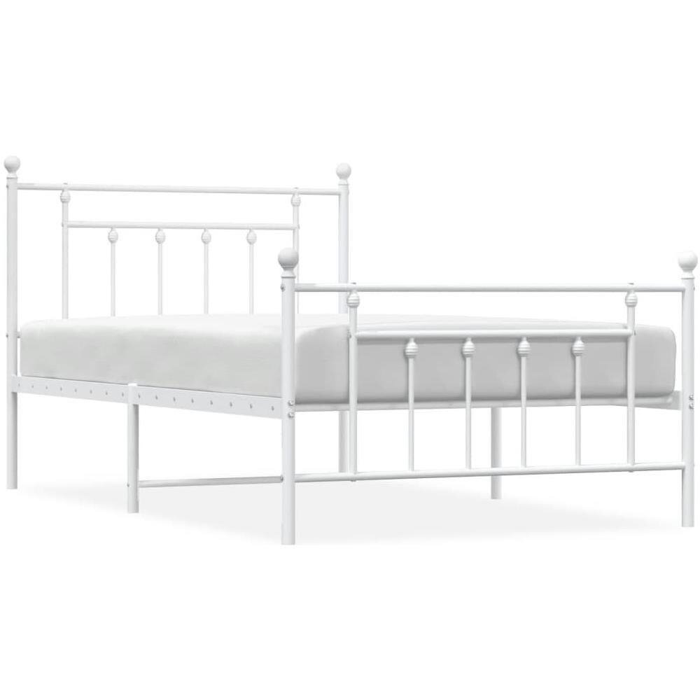 Giroletto Con Testiera E Pediera Metallo Bianco 107x203 Cm - Foto 2