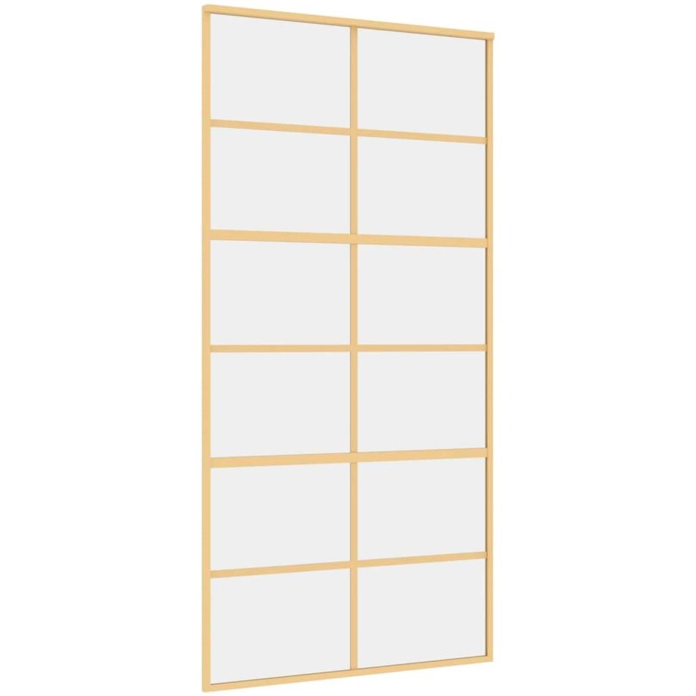 Porta Scorrevole Oro 102,5x205 Vetro Trasparente Esg Alluminio - Foto 2