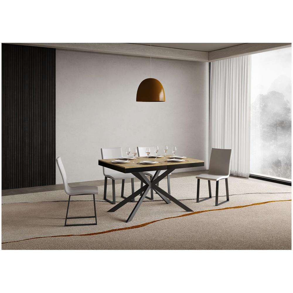 Tavolo allungabile 90x120/380 cm Plaker Evolution quercia natura telaio antracite - Foto 2