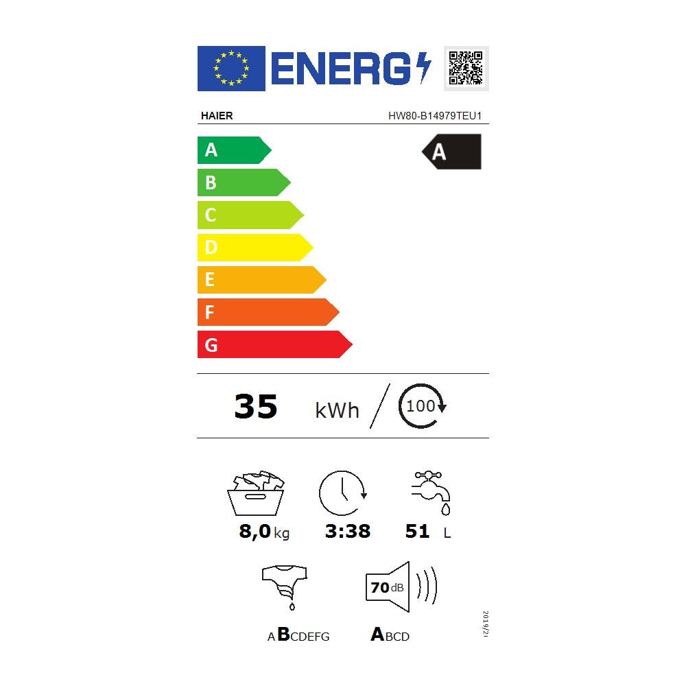 I-Pro Series 7 Plus HW80-B14979TEU1 lavatrice Caricamento frontale 8 kg 1400 Giri /min Bianco - Foto 2