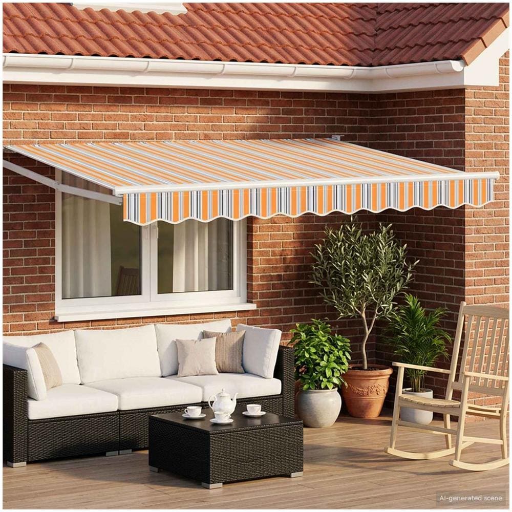 Tenda retrattile manuale con LED Blu e Arancione 3 x 2,5 m - Foto 2