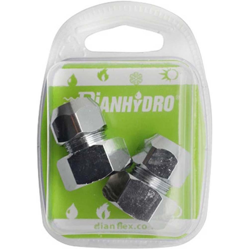 RACCORDO MF CON DADO CONICO CROMATO Blister Pezzi 2 x 3/8x3/8 Diametro 10 - Foto 1