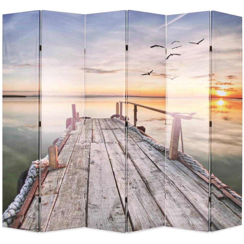 Paravento Pieghevole 228x170 cm Stampa Lago - Foto 1