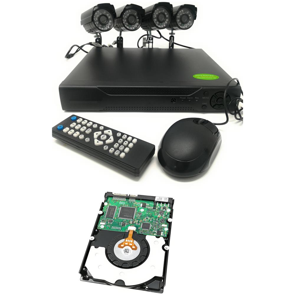 Kit Videosorveglianza Dvr 4 Canali Con Telecamere Infrarossi E Hard Disk 500 Gb - Foto 1