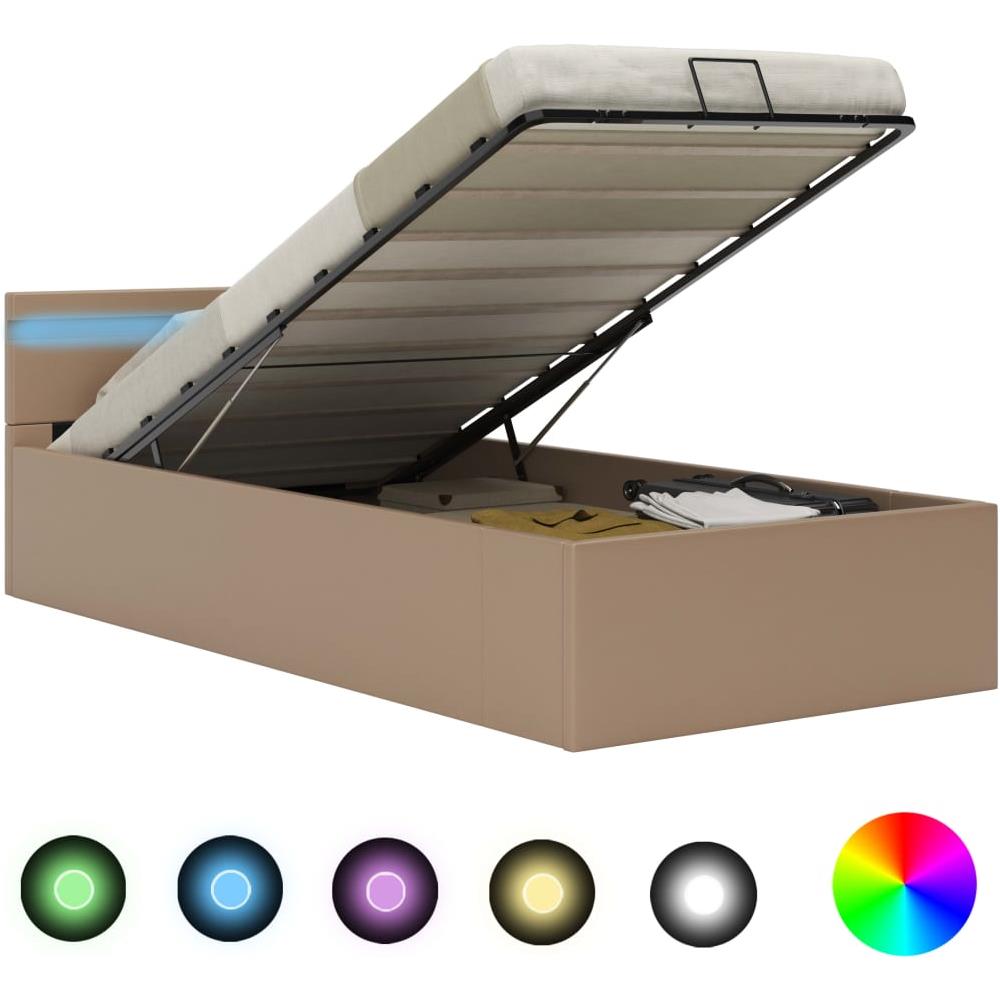 Giroletto Idraulico con LED Cappuccino Similpelle 90x200 cm - Foto 1