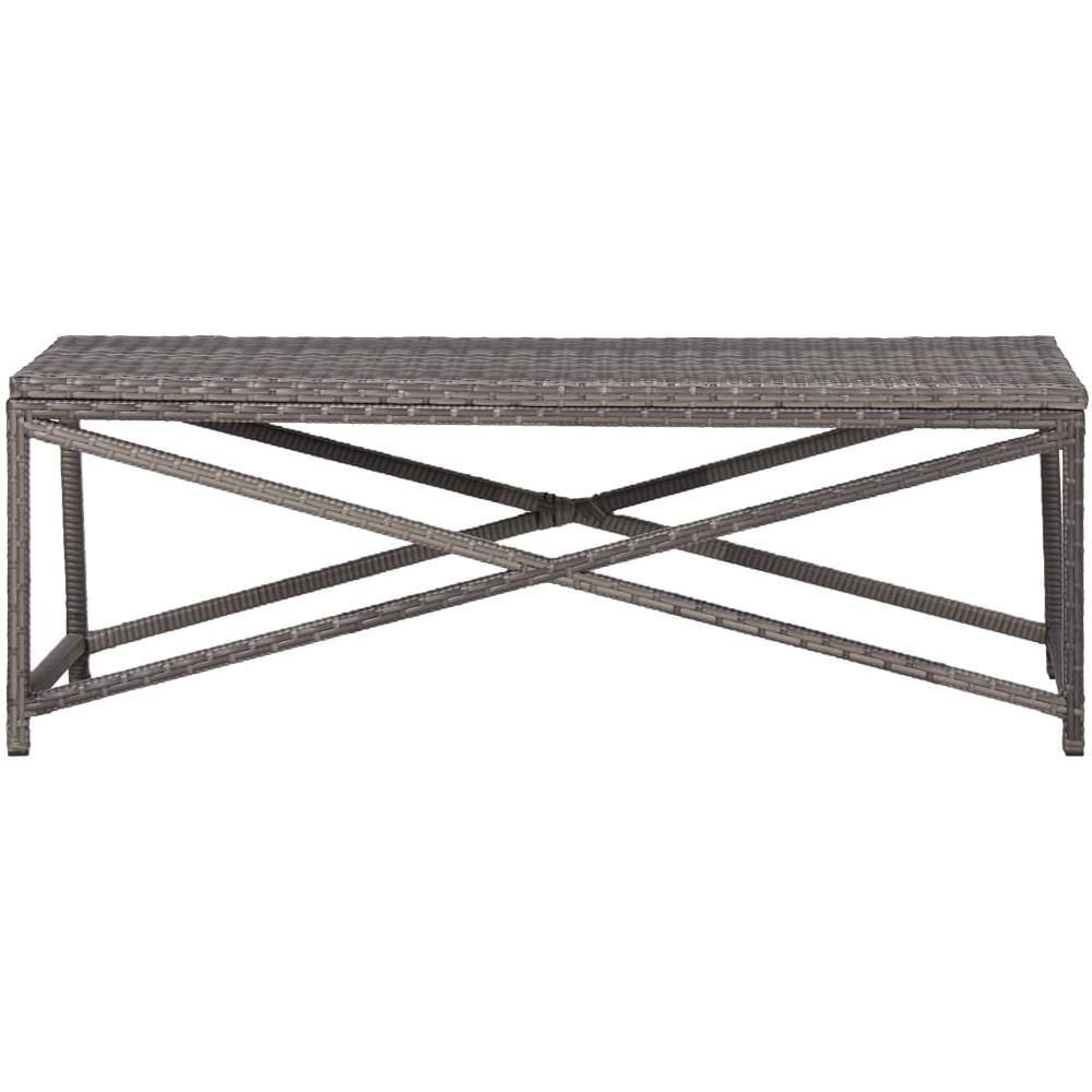 Panchina da Giardino 120 cm in Polyrattan Grigio - Foto 2