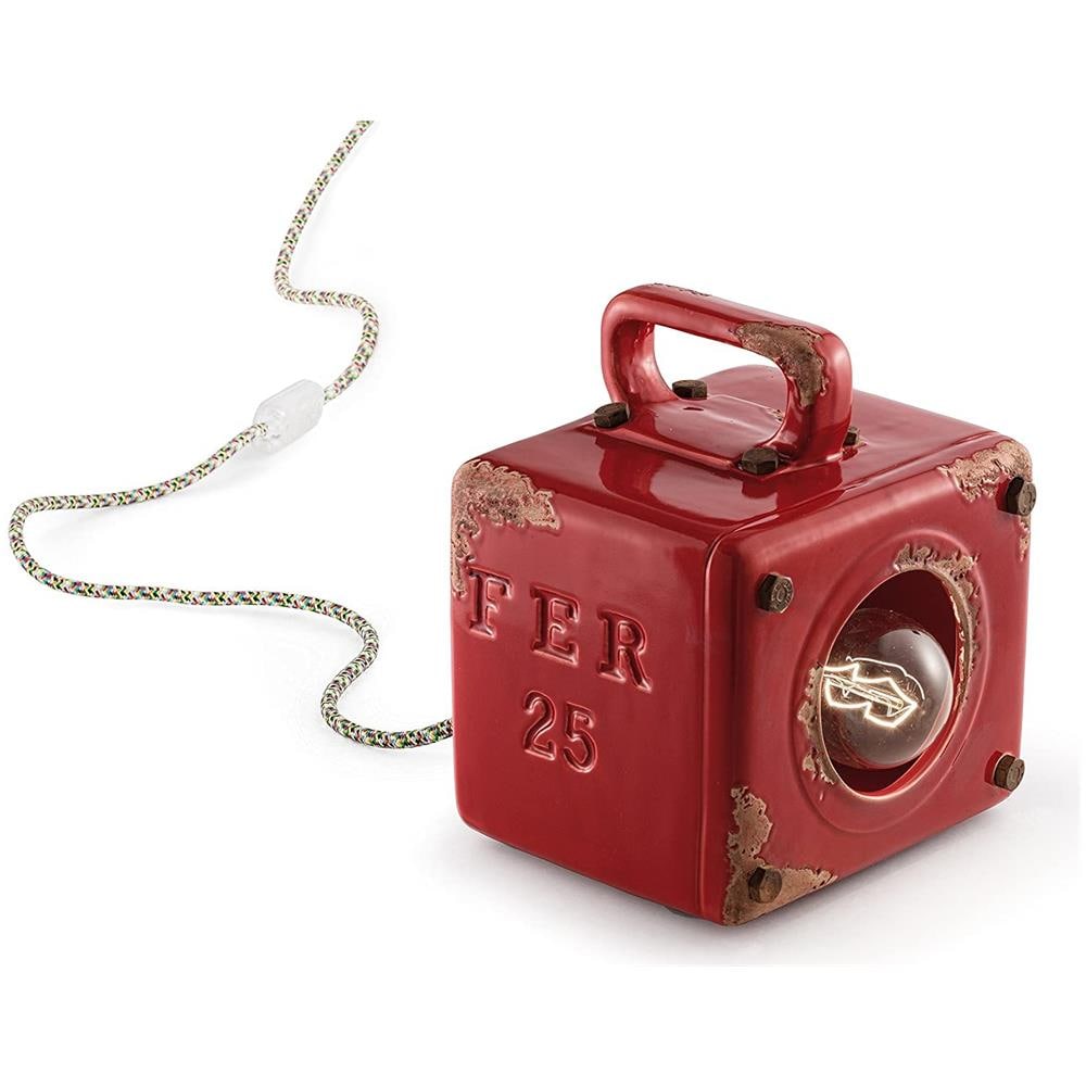 Industrial 1650, Lampada Da Tavolo, - Rosso - Foto 1