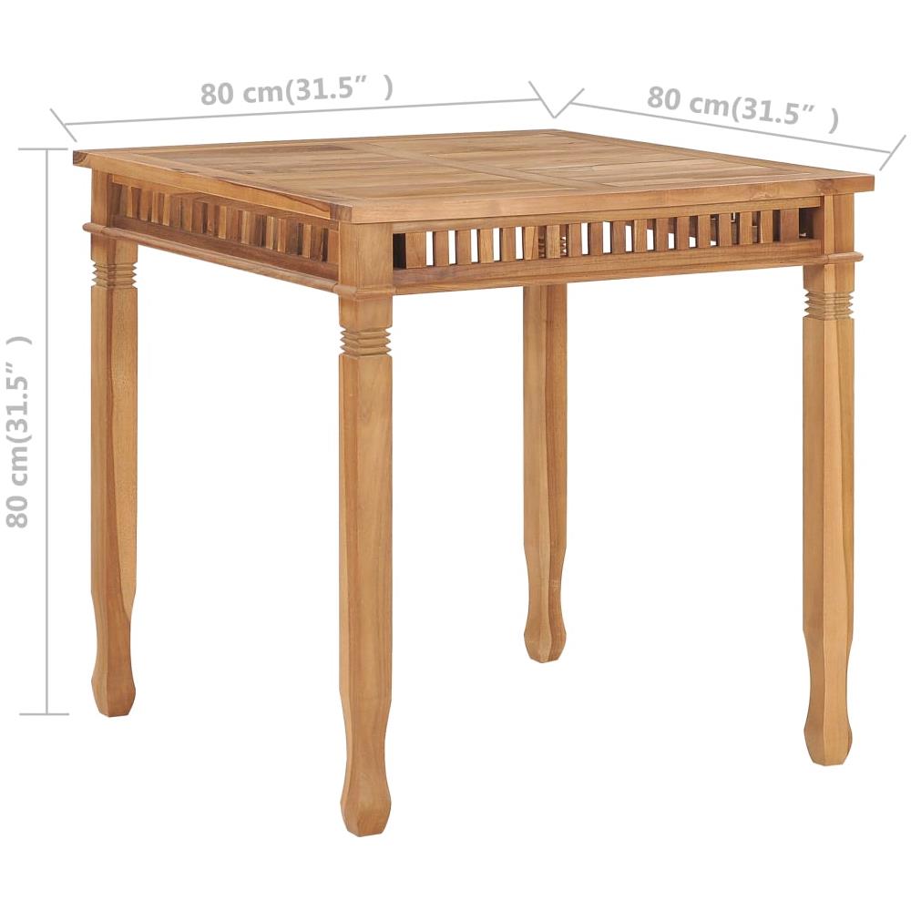 Tavolo Da Pranzo Per Giardino 80x80x80 Cm In Massello Di Teak - Foto 7