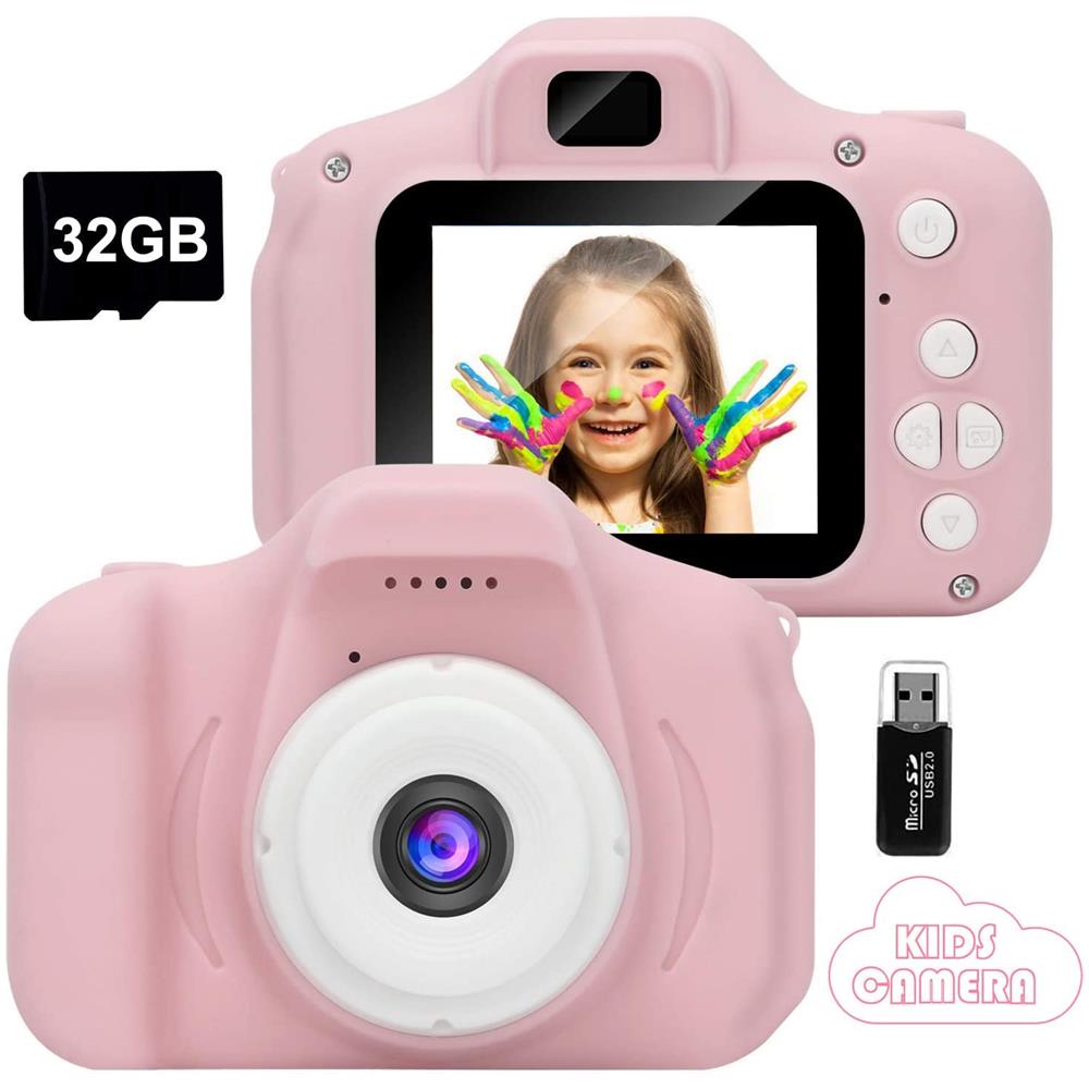 Macchina Fotografica per ragazzi e ragazze videocamere digitali per bambini con 32 GB scheda fotocamera giocattolo HD 1080P per bambini LANXUN Regali di Natale di compleanno per 3 4 5 6 7 8 anni
