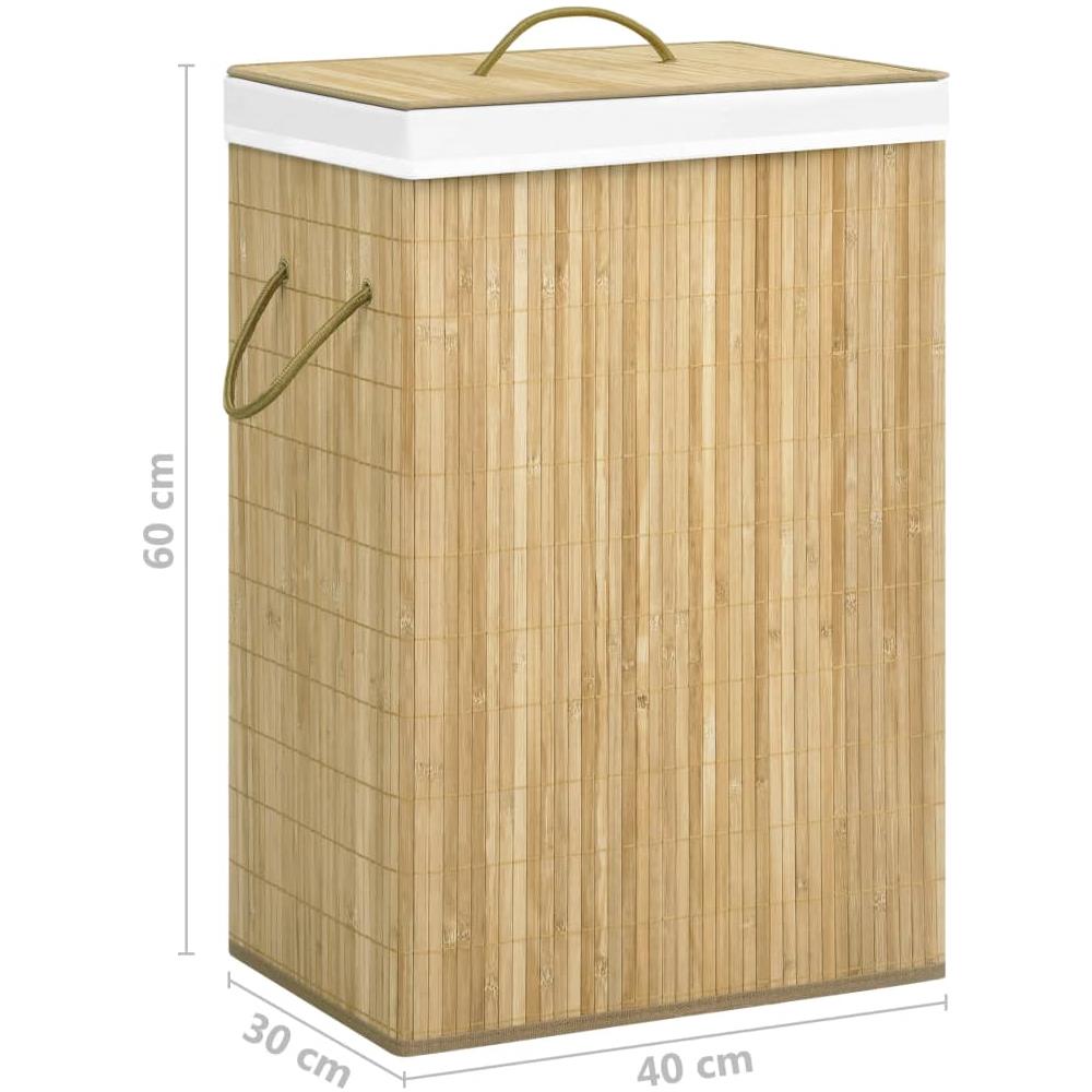 Cesto Portabiancheria in Bambù a 2 Sezioni 72 L - Foto 8