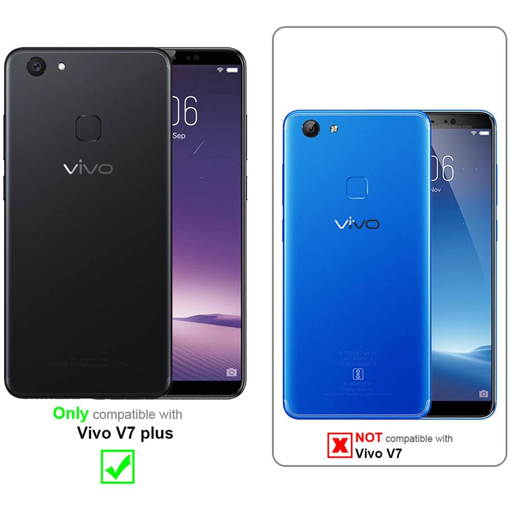 3x Pellicola Armatura A Schermo Intero Compatibile Con Vivo V7 Plus In Trasparente Con Bianco - 3x Vetro Temperato (tempered) Di Protezione Del Display In Durezza 9h Con 3d Touch - Foto 2