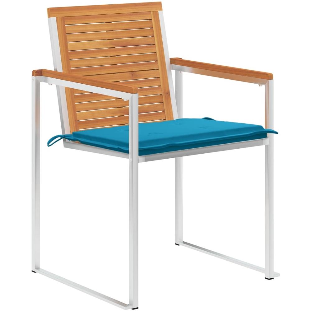 Sedie Da Giardino Con Cuscini 6 Pz In Legno Massello Di Acacia - Foto 2