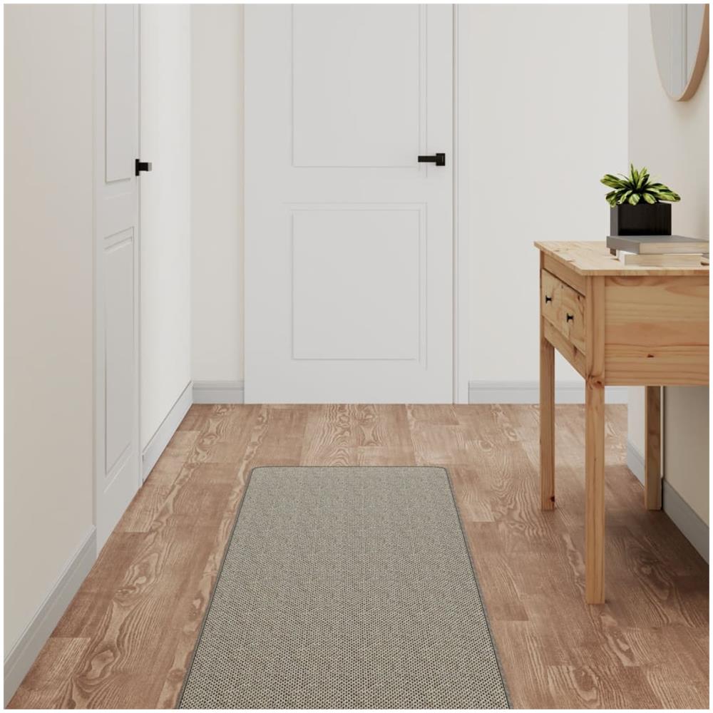 Tappeto Corsia Aspetto Sisal Tortora 50x300 Cm - Foto 1