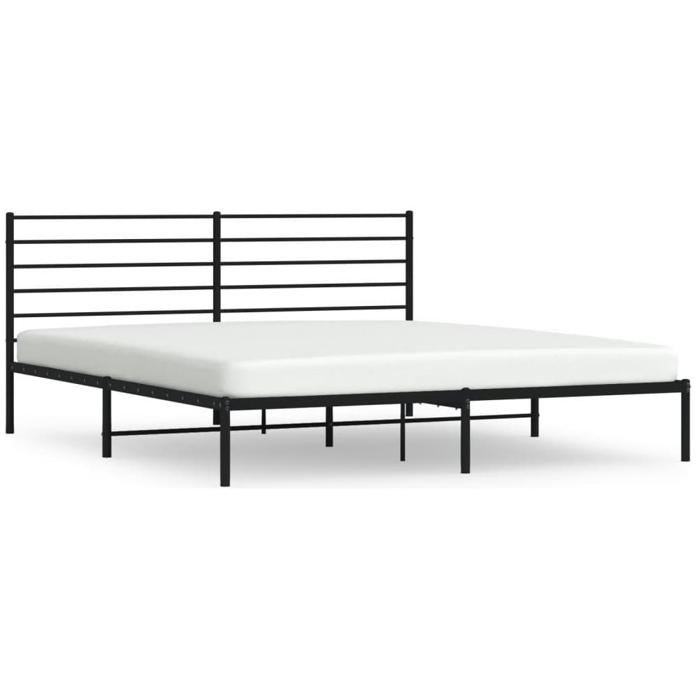 Giroletto Con Testiera In Metallo Nero 200x200 Cm - Foto 2