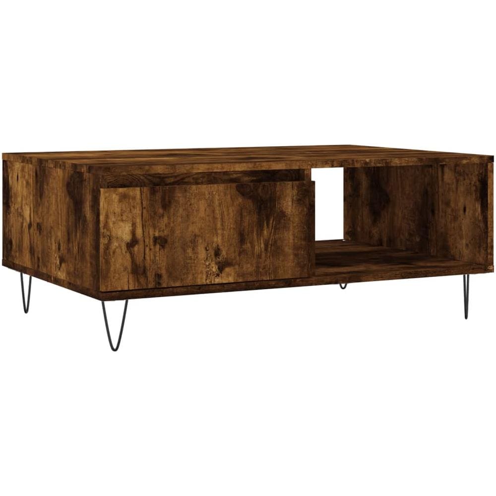 Tavolino Da Salotto Rovere Fumo 90x60x35cm In Legno Multistrato - Foto 2