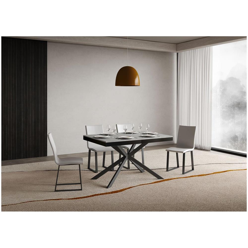 Tavolo allungabile 90x120/380 cm Plaker Evolution cemento telaio antracite - Foto 2
