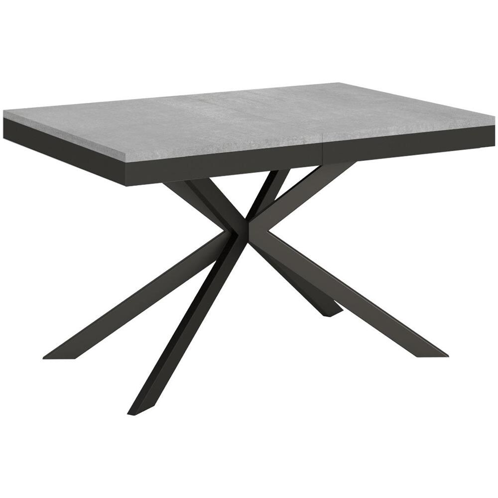 Tavolo allungabile 90x120/380 cm Plaker Evolution cemento telaio antracite - Foto 1